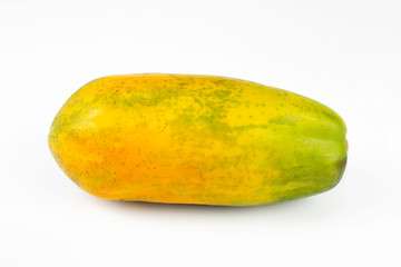 Yellow papaya isolated on white background