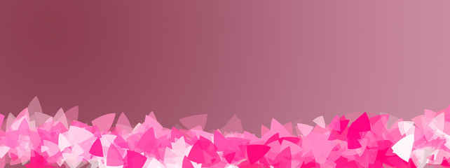 Beautiful romence concept banner with space for text. Abstract pink background