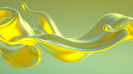 Splash fluid. 3d illustration, 3d rendering.