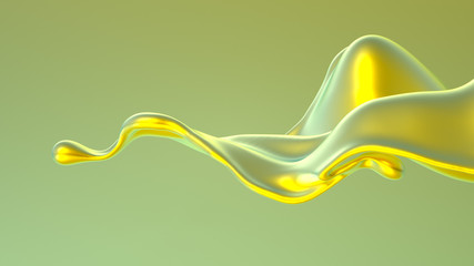 Splash fluid. 3d illustration, 3d rendering.