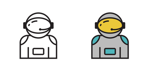 Astronaut icon in vector. Cosmonaut, flying in space. Element of the cosmonaut icon. Space travel.