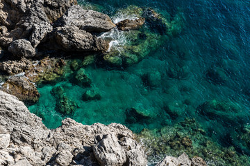 Rocky coast with crystal turquoise water