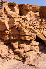 Coloured Canyon is a rock formation on Sinai peninsula. Sights of Nuweiba, Egypt.