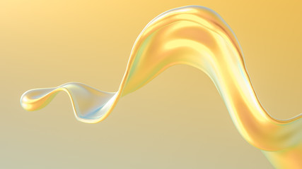 Splash fluid. 3d illustration, 3d rendering.