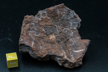 Chondrite Meteorite L6W2 Type isolated, piece of rock formed as an asteroid in the universe at during Solar System creation. The meteorite comes from an asteroid fall impacting Earth at Atacama Desert © abriendomundo