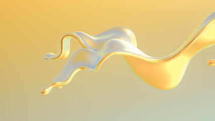 Splash fluid. 3d illustration, 3d rendering.