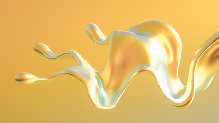 Splash fluid. 3d illustration, 3d rendering.