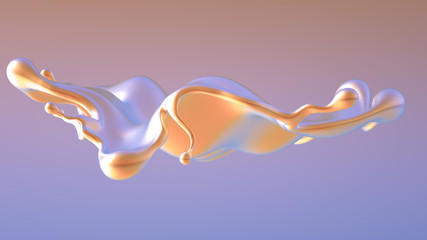 Splash fluid. 3d illustration, 3d rendering.