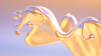 Splash fluid. 3d illustration, 3d rendering.