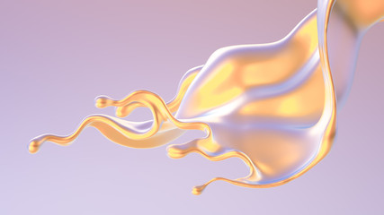 Splash fluid. 3d illustration, 3d rendering.