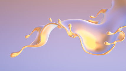 Splash fluid. 3d illustration, 3d rendering.