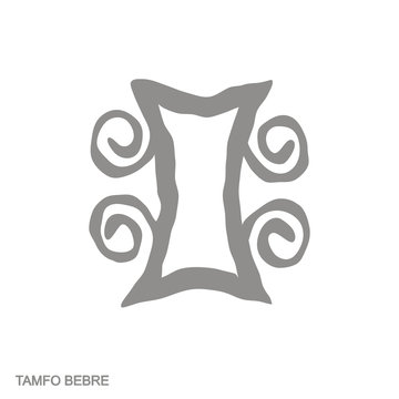 Vector monochrome icon with Adinkra symbol Tamfo Bebre