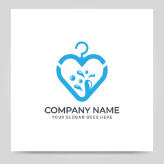 Abstract laundry logo. Logo based abstract love shape design.