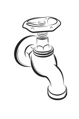 Vector illustration - Water tap on a white background.