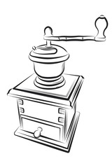 Vector illustration - Coffee grinder on a white background.