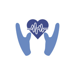 medical heart cardiology pulse flat icon