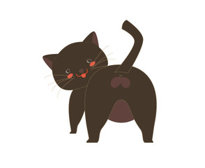 Cute Black Cat Looking Back