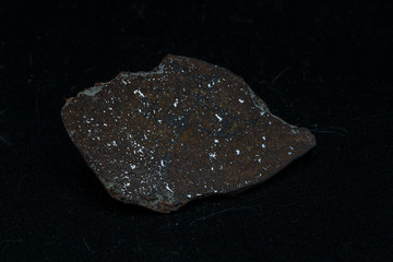 Inside slice of Chondrite Meteorite L Type isolated, piece of rock formed in outer space in the...