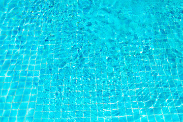 crystal clear blue water in the pool