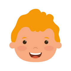 cute little blond boy head comic character