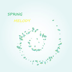 Fresh design idea with shining element to attract attention to your message. Fully editable. Background with leaves.