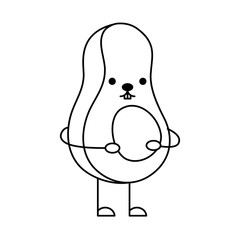 avocado fresh vegetable kawaii character