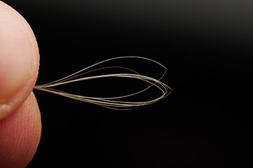 White human hair close up view