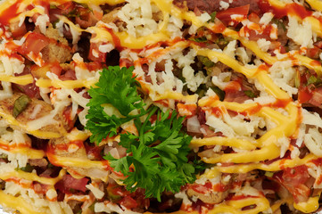 Pasta dish with cheese and parsley