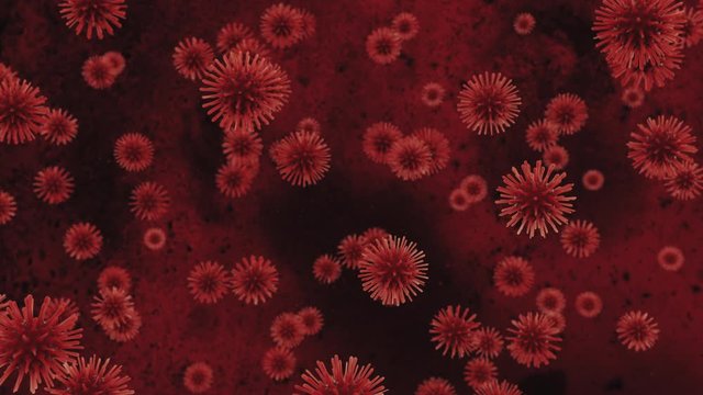 A deadly coronavirus bacterium under a microscope. Pathogen outbreak of bacterium and virus, disease causing microorganisms like the Coronavirus - 3d render