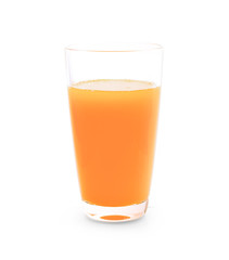 orange juice on white background.