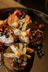 cake with fruits and nuts