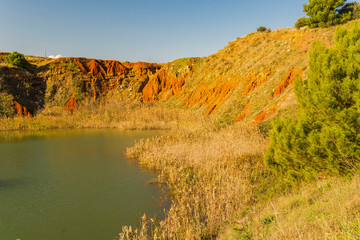Lake of Bauxite della Cava in Puglia Italy