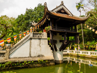 Obraz premium View of the One Pillar Pagoda in Hanoi, Vietnam