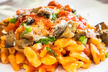 Pasta alla Norma - traditional fresh pasta Sicilian recipe