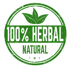 100% herbal sign or stamp