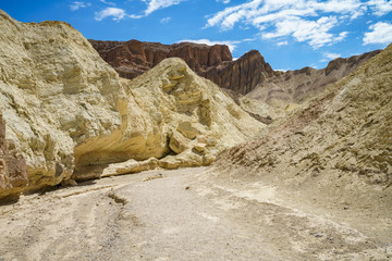 hikink the golden canyon - gower gulch circuit in death valley, california, usa