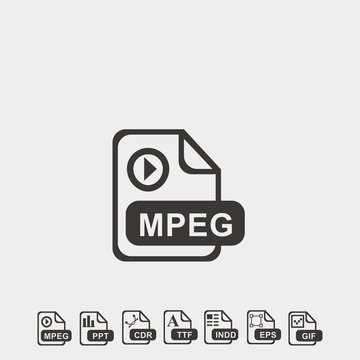 MPEG format icon vector illustration and symbol foir website and graphic design