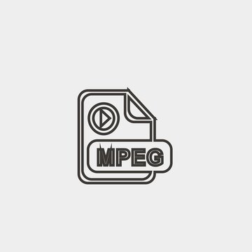 MPEG format icon vector illustration and symbol foir website and graphic design