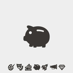 piggybank icon vector illustration and symbol foir website and graphic design