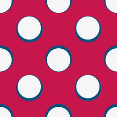 Vector abstract graphic design. Pink, red circles seamless pattern. Trendy vector illustration. Textile design texture. Seamless abstract retro pattern.