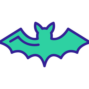 Bat icon vector. A thin line sign. Isolated contour symbol illustration