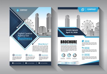 Brochure design, cover modern layout, annual report, poster, flyer in A4 with colorful triangles, geometric shapes for tech, science, market with light background