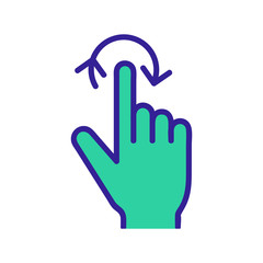 control on the touchscreen icon vector. A thin line sign. Isolated contour symbol illustration