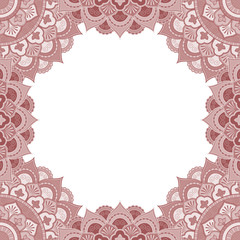 Abstract floral decorative frame for greeting card or invitation in ethnic style