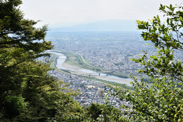 Gifu, Japan, mountain and city