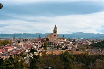 Fototapeta na wymiar Panoramic views of Segovia Spain