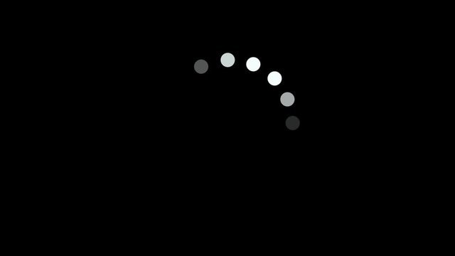 Slow Buffering Loading Circle in Spinning Motion Animation Black Background