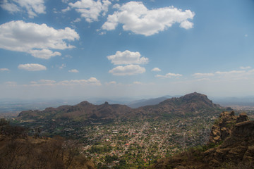 Aereal View of Tepoztlan Mexican Town