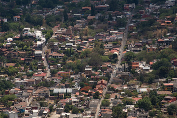 Obraz premium Aereal View of Tepoztlan Mexican Town