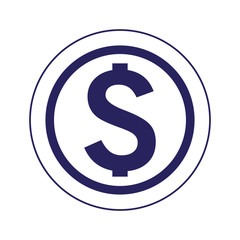 money coin icon, flat design